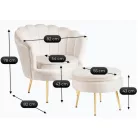 GRAND Fotel Lábtartóval, Krém Bársony