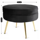 GRAND Fotel Lábtartóval, Fekete Bársony