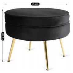 GRAND Fotel Lábtartóval, Fekete Bársony