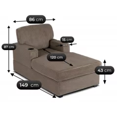 NEO bézs kordbársony pihenőfotel