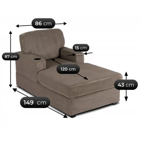 NEO bézs kordbársony pihenőfotel