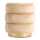 AURA bézs bársony kárpitozott puff