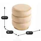 AURA bézs bársony kárpitozott puff