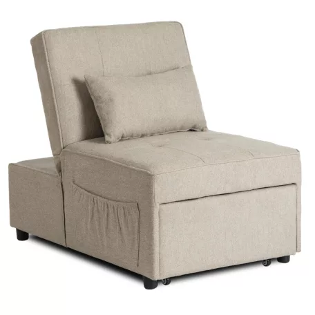 IBERIS 67 cm-es dönthető fotel alváshoz bézs színben