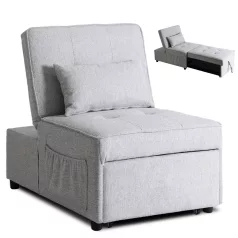 IBERIS 80 cm-es dönthető fotel alváshoz, szürke