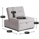 IBERIS 80 cm-es dönthető fotel alváshoz, szürke