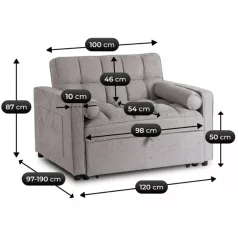 CORRA dönthető hálófotel szürke színben