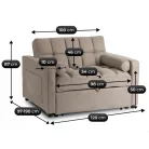 CORRA Dönthető Alvófotel Sötétbézs