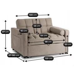 CORRA Dönthető Alvófotel Sötétbézs