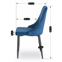 BARI sötétkék bársonyszék