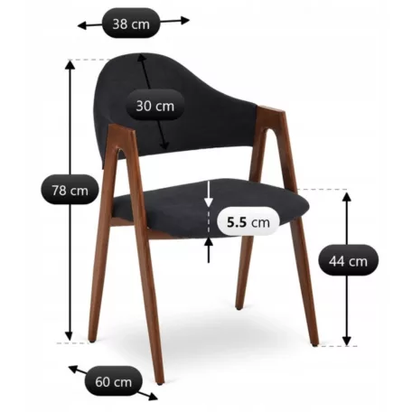 RUIZ Szék Fekete/Diófa