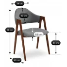 RUIZ szék szürke/diófa