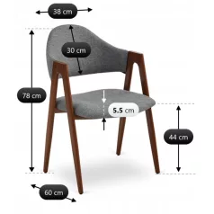 RUIZ szék szürke/diófa