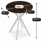 LAUREN asztal 60 cm Dió/Fehér