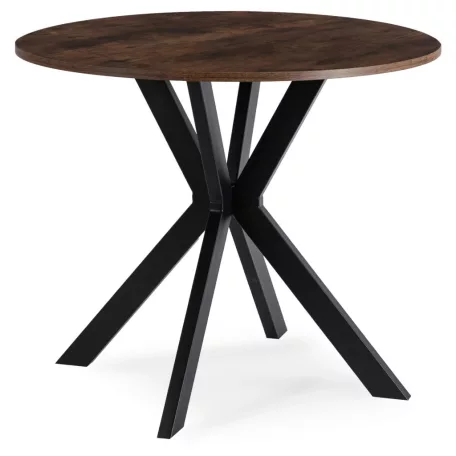 LAUREN asztal 80 cm rusztikus tölgy/fekete