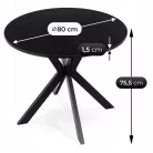 LAUREN asztal 80 cm fekete