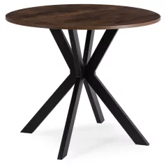 LAUREN asztal 90 cm rusztikus tölgy/fekete