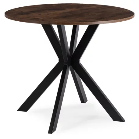 LAUREN asztal 90 cm rusztikus tölgy/fekete