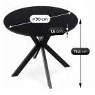 LAUREN asztal 90 cm fekete