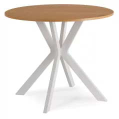 LAUREN asztal 90 cm tölgyfa/fehér