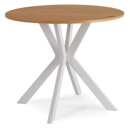 LAUREN asztal 90 cm tölgyfa/fehér