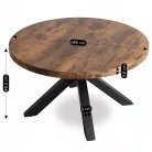 LINCOLN asztal rusztikus tölgy/fekete