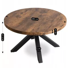 LINCOLN asztal rusztikus tölgy/fekete