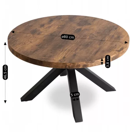 LINCOLN asztal rusztikus tölgy/fekete