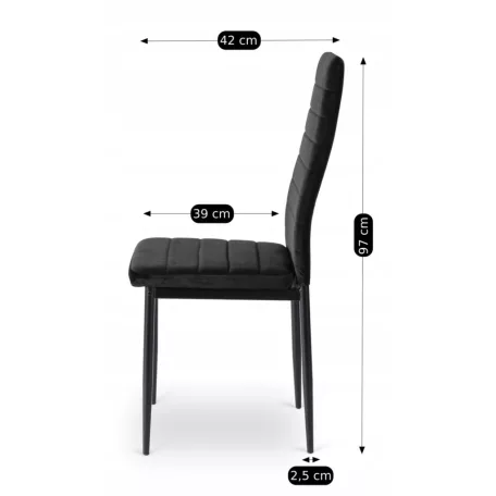 NARIS fekete bársony szék