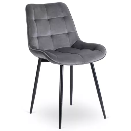 CHRIS szürke bársony szék