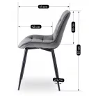 CHRIS szürke bársony szék