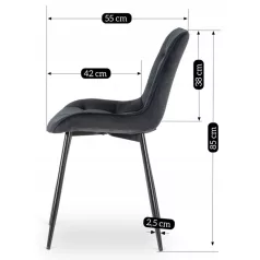 CHRIS fekete bársony szék