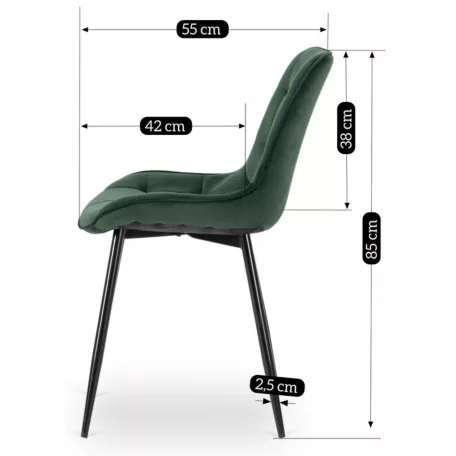 CHRIS Green bársony szék