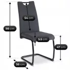 LOPEZ szék sötétszürke/fekete