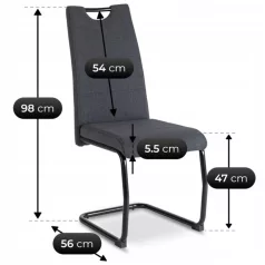 LOPEZ szék sötétszürke/fekete