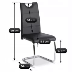 LOPEZ szék, fekete, műbőr
