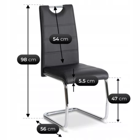 LOPEZ szék, fekete, műbőr