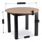 HARRY Kihúzható asztal 102-142 cm Artisan tölgy/fekete