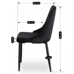 BARI fekete bársony szék