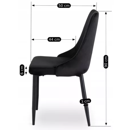 BARI fekete bársony szék