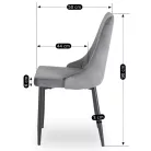 BARI szürke bársony szék