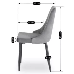 BARI szürke bársony szék