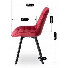 RICK Burgundi Bársony Szék