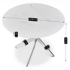 SOUL Üvegasztal 100 cm Fehér Márvány/Ezüst