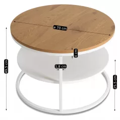 BEST tölgy/fehér asztal