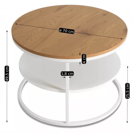 BEST tölgy/fehér asztal