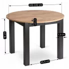 HARRY Kihúzható asztal 102-142 cm Kézműves tölgyfa/fekete