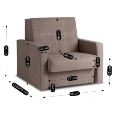 MILAN 1 Bézs Egyszemélyes Hálófotel