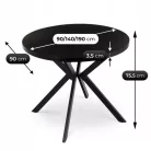 LUGO Kihúzható asztal 90-190 cm Fekete