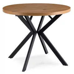 DORIAN Kihúzható asztal 80-160 cm Arany Tölgy/Fekete